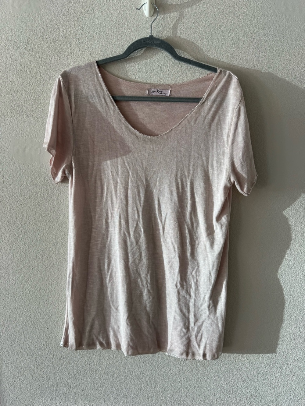 Lightweight Scoop Neck Tee in Blush